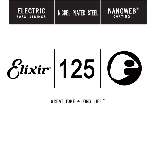 Elixir Anti-Rust Nanoweb Coated Electric Bass Single Strings 15425 Super Light B .125