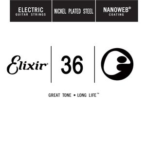 Elixir Anti-Rust Nanoweb Coated Single Electric Guitar Strings 15236 36