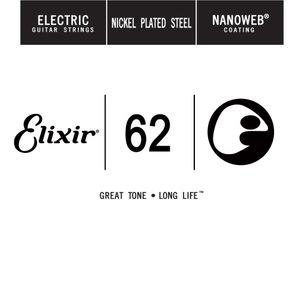 Elixir Anti-Rust Nanoweb Coated Single Electric Guitar Strings 15262 62