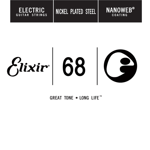 Elixir Anti-Rust Nanoweb Coated Single Electric Guitar Strings 15268 68