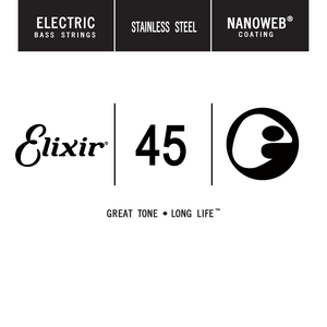 Elixir Anti-Rust Nanoweb Coated Stainless Steel Electric Bass Single Strings 13346 .045