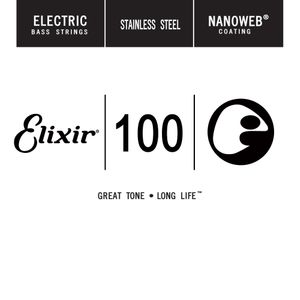 Elixir Anti-Rust Nanoweb Coated Stainless Steel Electric Bass Single Strings 13402 .100