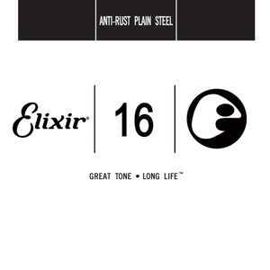 Elixir Anti-Rust Plain Steel Single Guitar Strings 13016 16