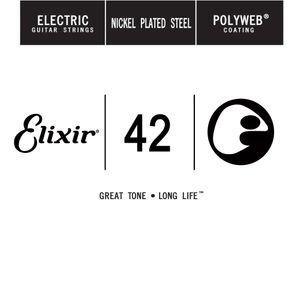 Elixir Anti-Rust Polyweb Coated Single Electric Guitar Strings 13242 42