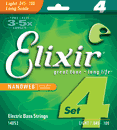 Elixir Nanoweb 4 String Bass Strings Light Long .045-100