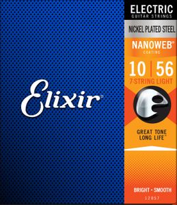 Elixir Nanoweb Coated Nickel Plated Electric 7-String Guitar Strings