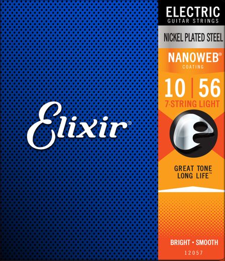 Elixir Nanoweb Coated Nickel Plated Electric 7-String Guitar Strings