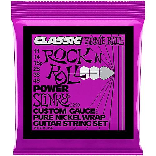 Ernie Ball Classic Pure Nickel Slinky Electric Guitar Strings 2250 Power Slinky 11-48