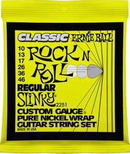 Ernie Ball Classic Pure Nickel Slinky Electric Guitar Strings 2251 Regular Slinky 10-46