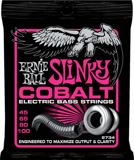 Ernie Ball Cobalt Slinky Electric Bass Guitar Strings 2734 Super Slinky 45-100