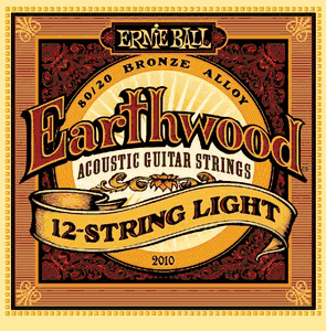 Ernie Ball Earthwood 80/20 Bronze 12-String Acoustic Guitar Strings, 2010 Light
