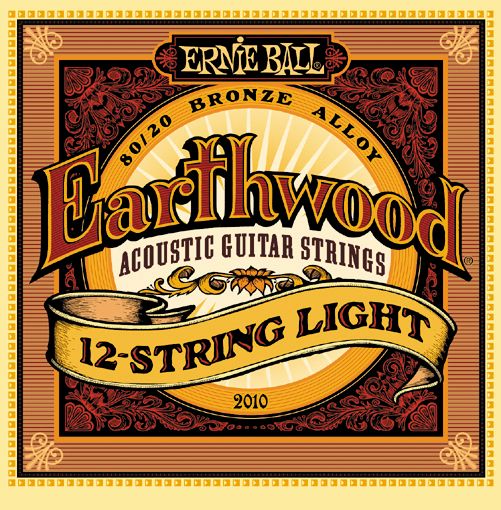 Ernie Ball Earthwood 80/20 Bronze 12-String Acoustic Guitar Strings, 2010 Light
