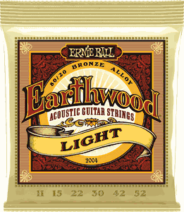 Ernie Ball Earthwood 80/20 Bronze Acoustic Guitar Strings 2004 Light 11-52
