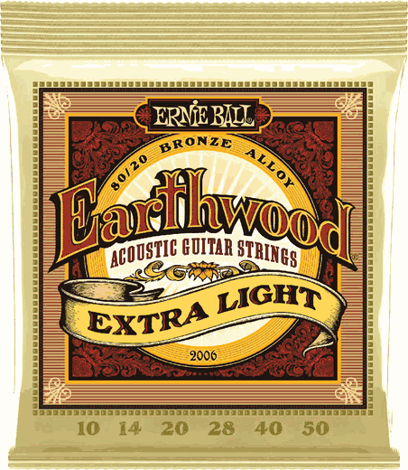 Ernie Ball Earthwood 80/20 Bronze Acoustic Guitar Strings 2006 Extra Light 10-50