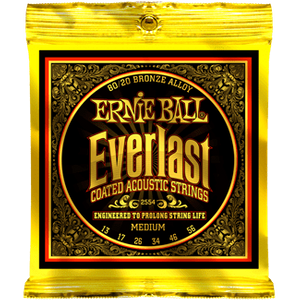 Ernie Ball Everlast Coated 80/20 Bronze Acoustic Guitar Strings 2554 Medium 13-56