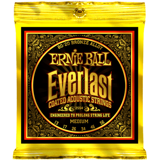 Ernie Ball Everlast Coated 80/20 Bronze Acoustic Guitar Strings 2554 Medium 13-56