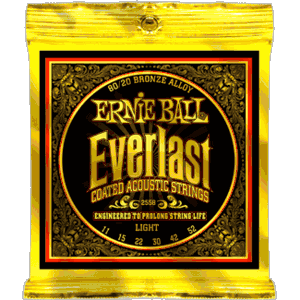 Ernie Ball Everlast Coated 80/20 Bronze Acoustic Guitar Strings 2558 Light 11-52