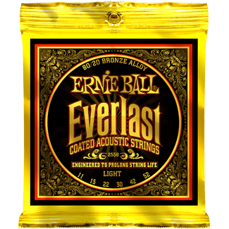 Ernie Ball Everlast Coated 80/20 Bronze Acoustic Guitar Strings 2558 Light 11-52