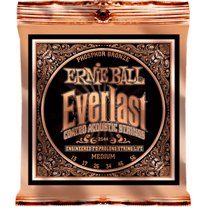 Ernie Ball Everlast Coated Phosphor Bronze Acoustic Guitar Strings 2544 Medium 13-56