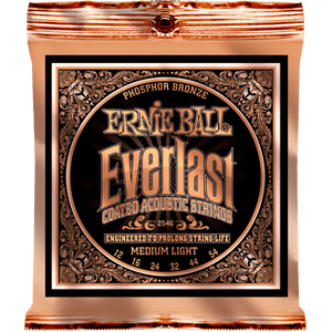 Ernie Ball Everlast Coated Phosphor Bronze Acoustic Guitar Strings 2546 Med-Lt 12-54
