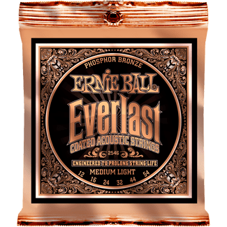 Ernie Ball Everlast Coated Phosphor Bronze Acoustic Guitar Strings 2546 Med-Lt 12-54