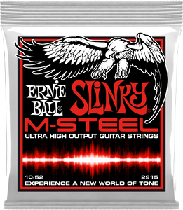 Ernie Ball M-Steel Slinky Electric Guitar Strings 2915 Skinny Top/Hvy Bottom 10-52