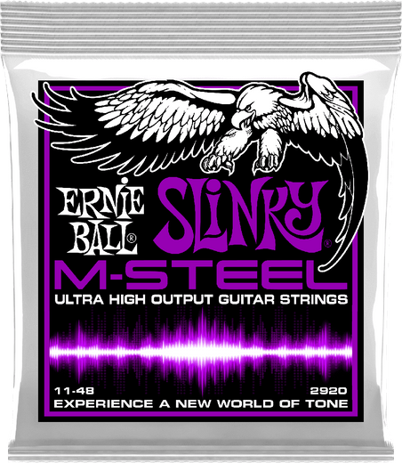 Ernie Ball M-Steel Slinky Electric Guitar Strings 2920 Power Slinky 11-48