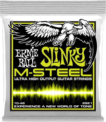 Ernie Ball M-Steel Slinky Electric Guitar Strings 2921 Regular Slinky 10-46