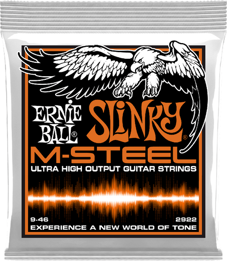 Ernie Ball M-Steel Slinky Electric Guitar Strings 2922 Hybrid Slinky 9-46