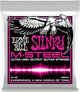 Ernie Ball M-Steel Slinky Electric Guitar Strings 2923 Super Slinky 9-42
