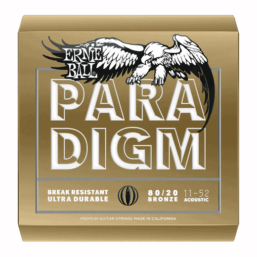 Ernie Ball Paradigm 80/20 Bronze Acoustic Guitar Strings P02088 Paradigm 80/20 Light 11-52