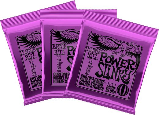 Ernie Ball Slinky Electric Guitar Strings 3 Pack 3220 Power Slinky 11-48