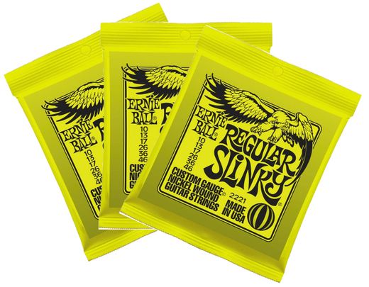 Ernie Ball Slinky Electric Guitar Strings 3 Pack 3221 Regular Slinky 10-46
