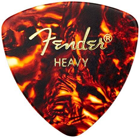 Fender 346 Shape Classic Celluloid Rounded Triangle Guitar Picks 346-900 Shell Heavy 12 Pack