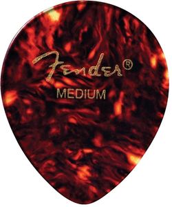 Fender 347 Shape Classic Celluloid Picks, Large Teardrop 347-800 Shell Medium 12 Pack