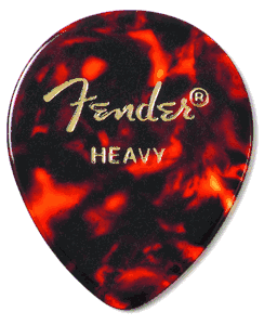 Fender 347 Shape Classic Celluloid Picks, Large Teardrop 347-900 Shell Heavy 12 Pack