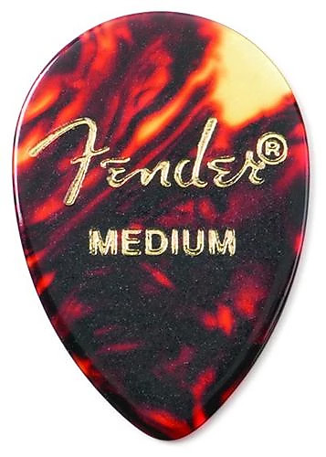 Fender 358 Shape Classic Celluloid Teardrop Guitar Picks 358-800 Shell Medium 12 Pack