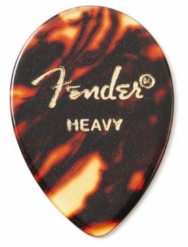 Fender 358 Shape Classic Celluloid Teardrop Guitar Picks 358-900 Shell Heavy 12 Pack
