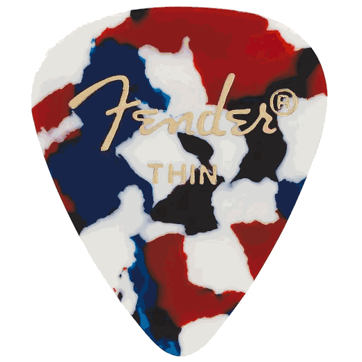 Fender Classic Celluloid Picks - Confetti 351-750 Confetti Thin 12 Pack