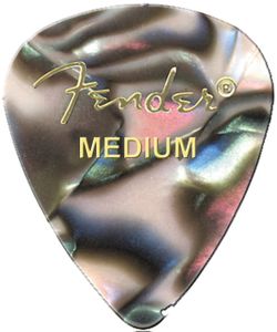 Fender Premium Colored Celluloid Guitar Picks 351 Abalone Medium 12 Pack