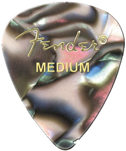 Fender Premium Colored Celluloid Guitar Picks 351 Abalone Medium 12 Pack