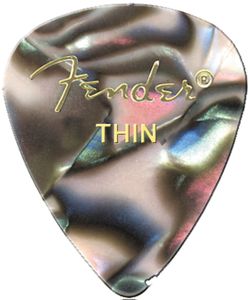Fender Premium Colored Celluloid Guitar Picks 351 Abalone Thin 12 Pack