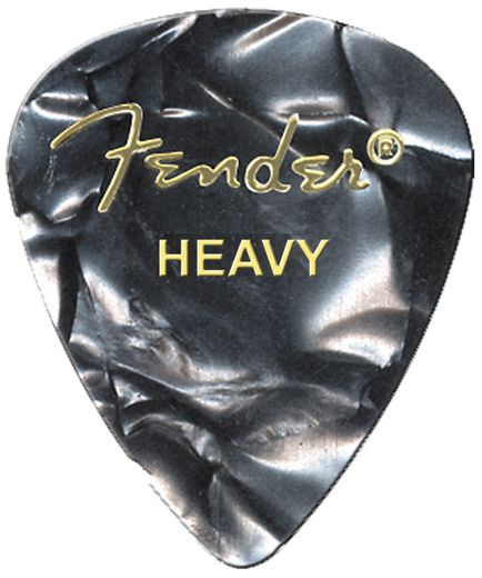 Fender Premium Colored Celluloid Guitar Picks 351 Black MOTO Heavy 12 Pack