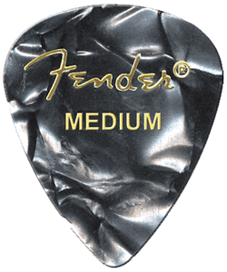 Fender Premium Colored Celluloid Guitar Picks 351 Black MOTO Medium 12 Pack