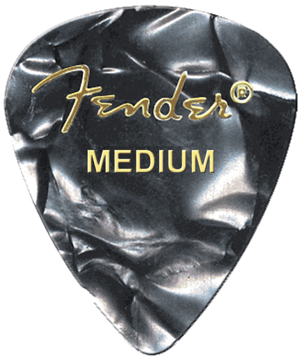 Fender Premium Colored Celluloid Guitar Picks 351 Black MOTO Medium 12 Pack