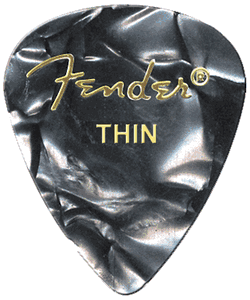 Fender Premium Colored Celluloid Guitar Picks 351 Black MOTO Thin 144 Bag
