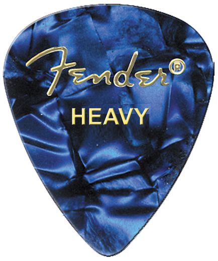 Fender Premium Colored Celluloid Guitar Picks 351 Blue MOTO Heavy 144 Bag