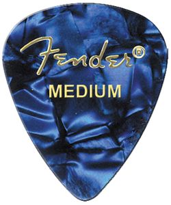 Fender Premium Colored Celluloid Guitar Picks 351 Blue MOTO Medium 12 Pack