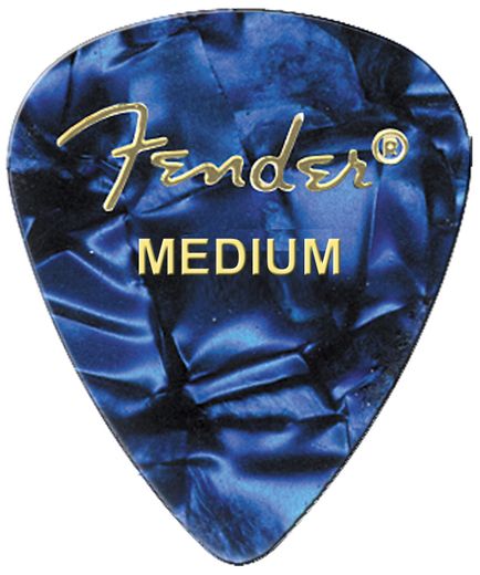 Fender Premium Colored Celluloid Guitar Picks 351 Blue MOTO Medium 12 Pack