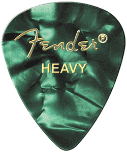 Fender Premium Colored Celluloid Guitar Picks 351 Green MOTO Heavy 12 Pack